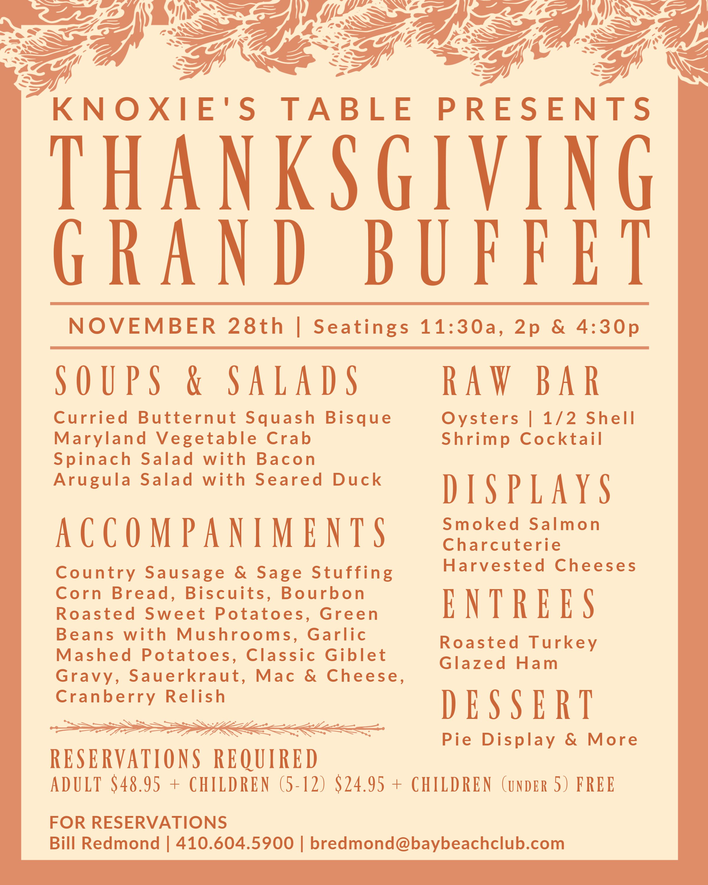 Table Thanksgiving Grand Buffet