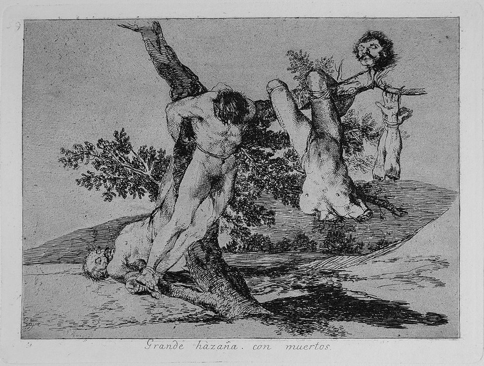 2-Black-and-white-reproduction-of-Francisco Goya-Grande Hazana-at-mitchell.jpg